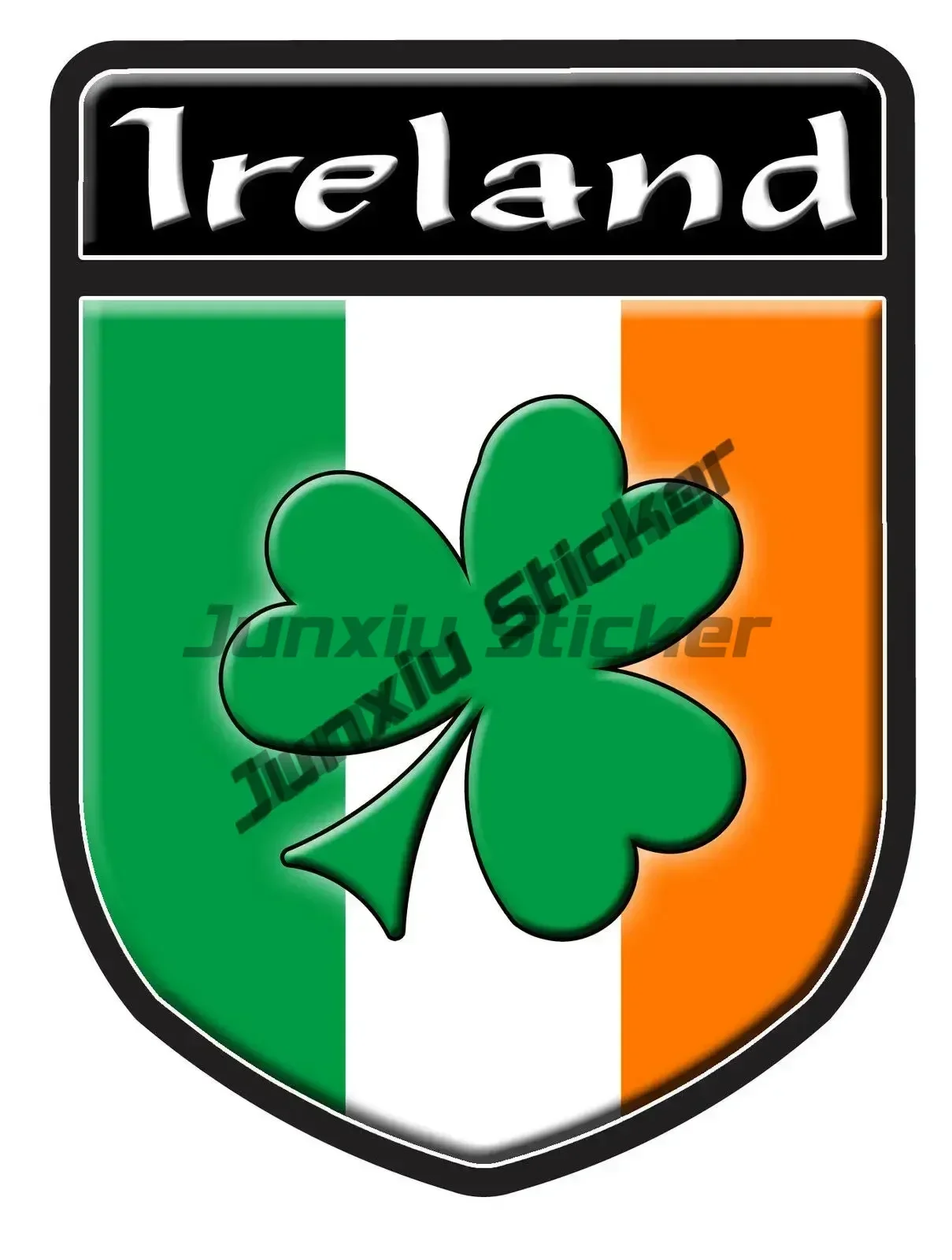 Irlanda tricolor trevo retro bandeira nacional escudo adesivo brasão de armas irlandês mapa vinil à prova de riscos pvc adesivo acessórios