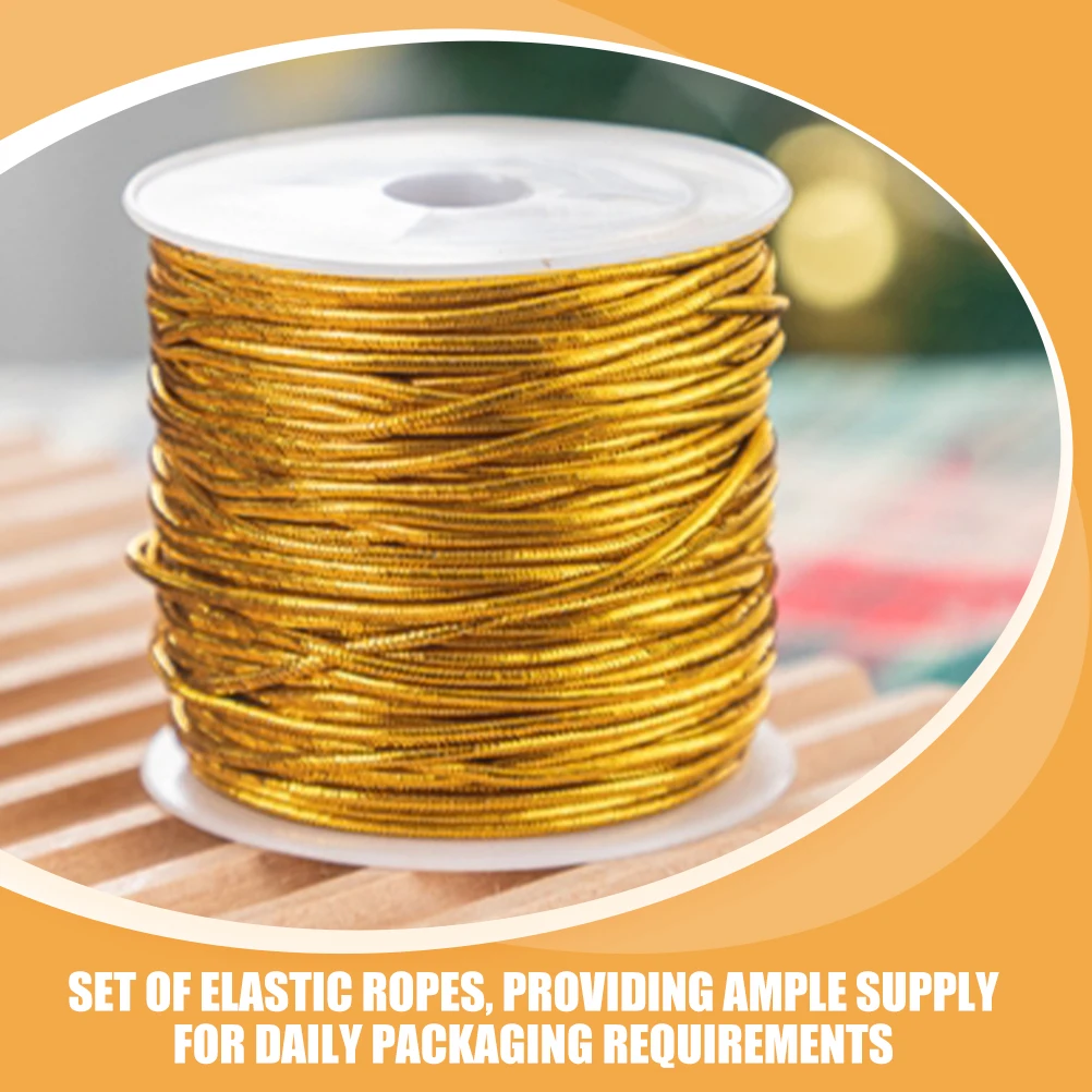 

4pcs Gold Elastic Cord Stretchy Rope for Packaging Gift Boxes Baking Twine Golden String Decorative nament Cord