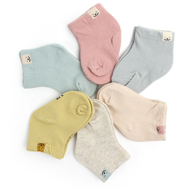 Spring and Autumn New Combed Cotton Double Needle Baby Socks Fresh Candy Color Baby Middle Socks