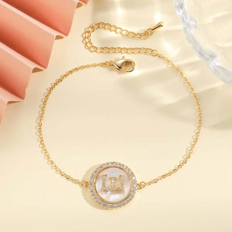 Distinctive Bracelet HADIYANA Initial Lette E High Quaity For Women Luxury SL3599-C-BK-5  Best Gift For Friends