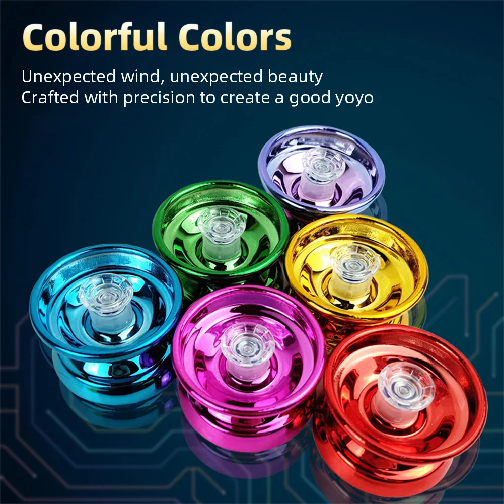 Metal Yoyo For Kids Colorful Professional Colorful 3 Bearing Alloy Yo-yo With String Ring Birthday Gifts For Children