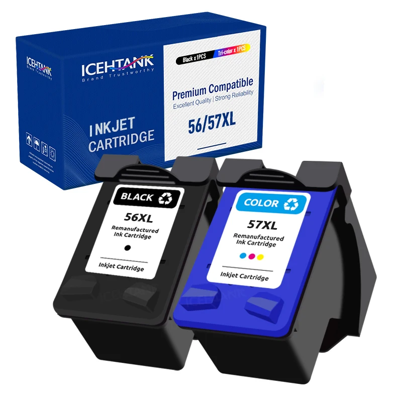 Icehtank 56XL 57XL Ink Cartridge Replacement For HP 56 57 For HP56 For HP57 Deskjet 450 450cbi 450ci 450wbt F4140 F4180 5150