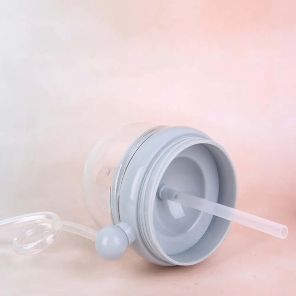 250 مللي للفتيات الكرتون مع القش الأطفال أكواب مياه كوب شرب بلاستيكي زجاجات تستخدم في الرضاعة #3