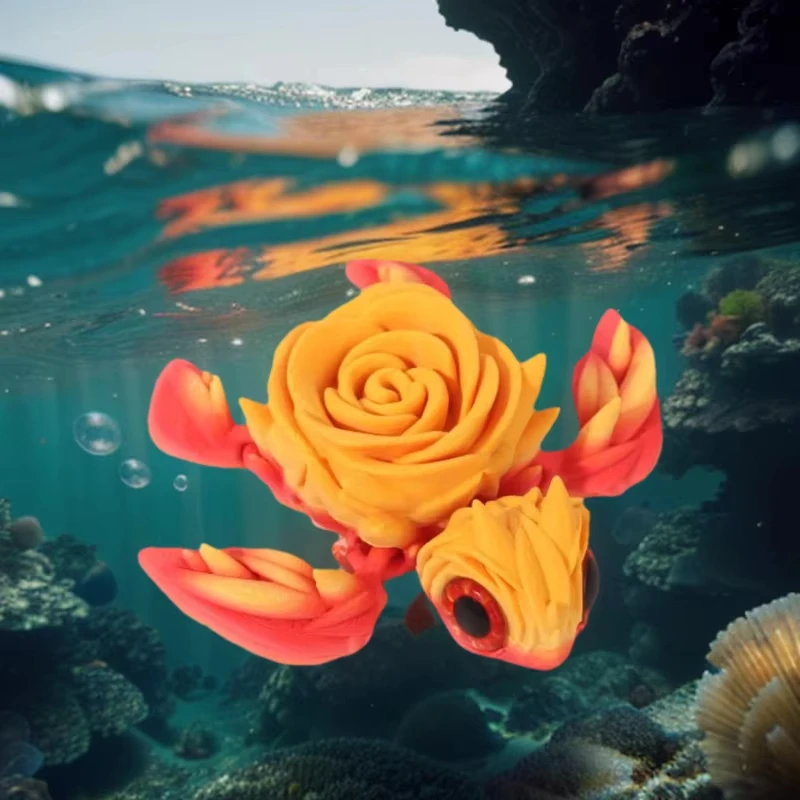 3D printing sea turtle joints creative model artifacts fish tank aquascape animal ornaments desktop decoration #6