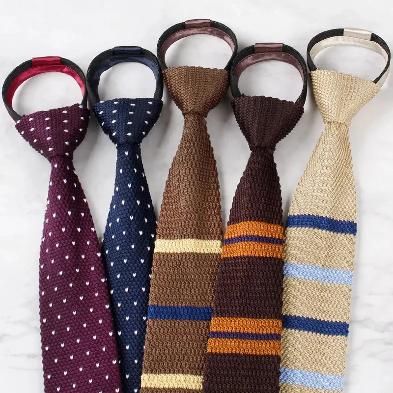 

Wedding Zipper Ties Man Fashion Black Neckties White Dress Shirts Gifts Knitting Clothes Accessories