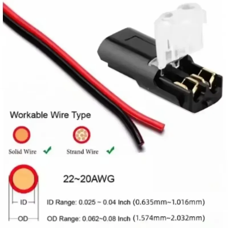 50-1PCS 2 Pin Way Plug Waterproof Electrical Connector Car Wire Cable Automotive Electrical Connector Strip Terminal Connection