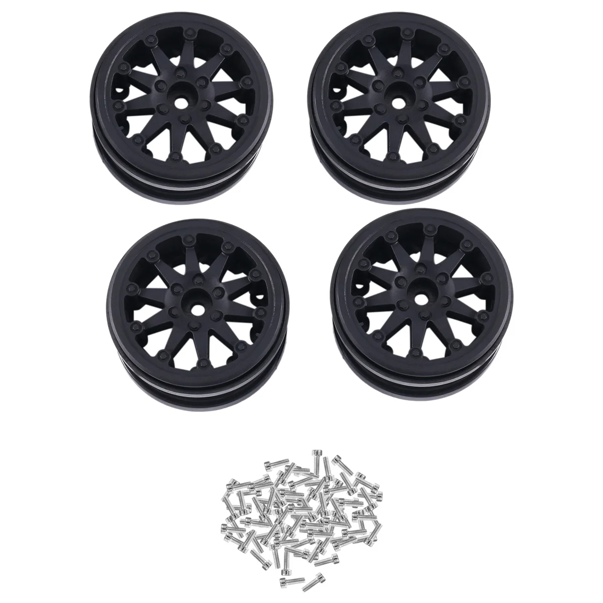 

4PCS Plastic Beadlock 2.2 Wheel Hub Wheel Rim for 1/10 RC Crawler Car Axial SCX10 Wraith Capra RR10 RBX10 TRX4,3