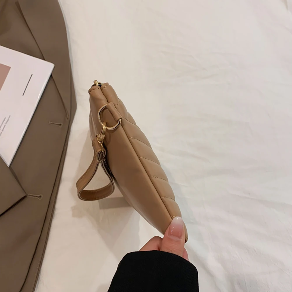 

Women Fashion PU Leather Solid Color Clutch Business Female Zipper Satchel Bag