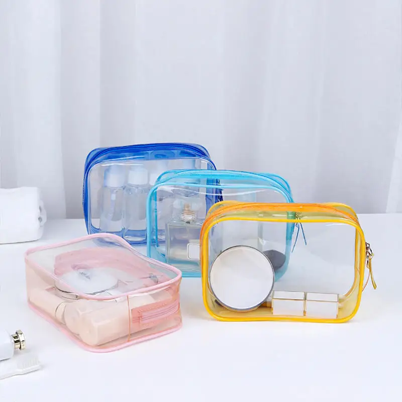 Makeup Brush Storage With Zippers Cosmetic Makeup Bags For Vacation Business Trip Airport Bathroom Transparent Makeup Organizer