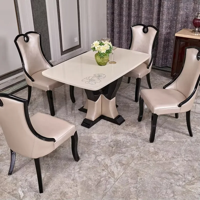 

High-quality restaurant set with dining table and chairs Classic wooden dining table set Luxury antique restaurant table