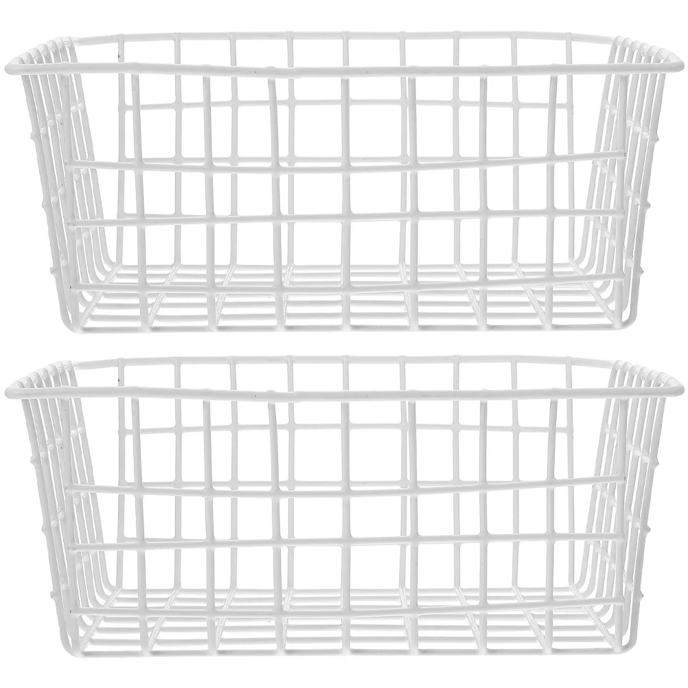 2 Pcs Fruits Basket Stackable Wire Baskets Freezer Baskets For Chest Freezer Storage Bin Storage Fridge Rack Organizer Bins