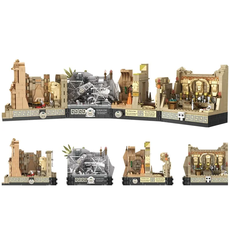 MOC Movie Indiana Jones Tomb Adventure Building Blocks Raiders Of The Lost Ark Scenes DIY Model Building Blocks Kid Toys Gift