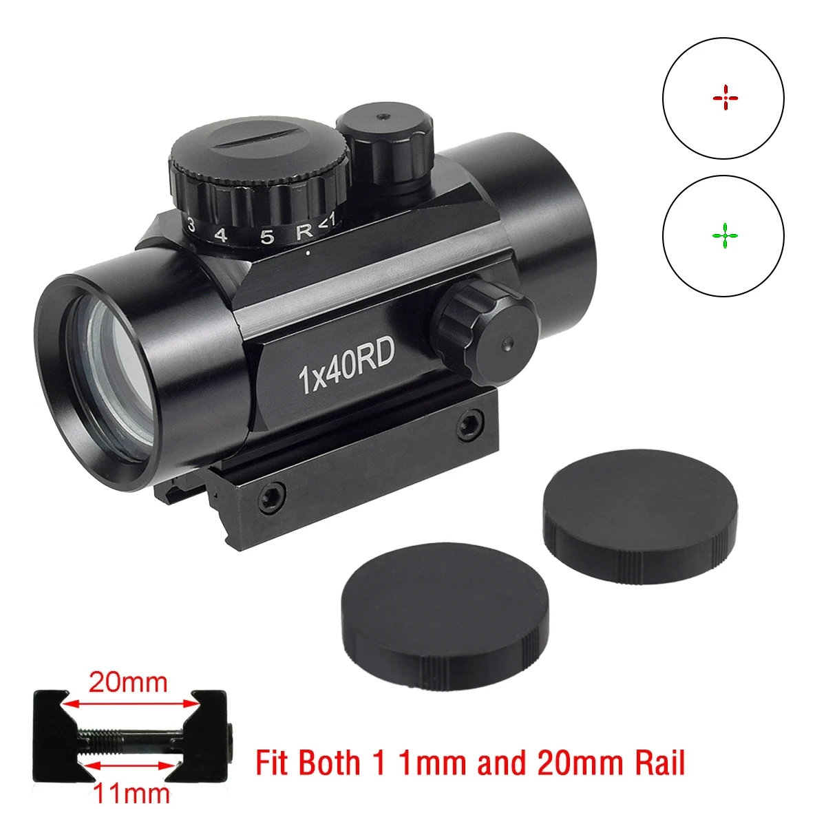 Tactical 1x30 1x40 Red Green Dot Scope Sight Tactical Riflescope Collimator For 20mm Pictinny Rail Mount Airsoft Air Hunting