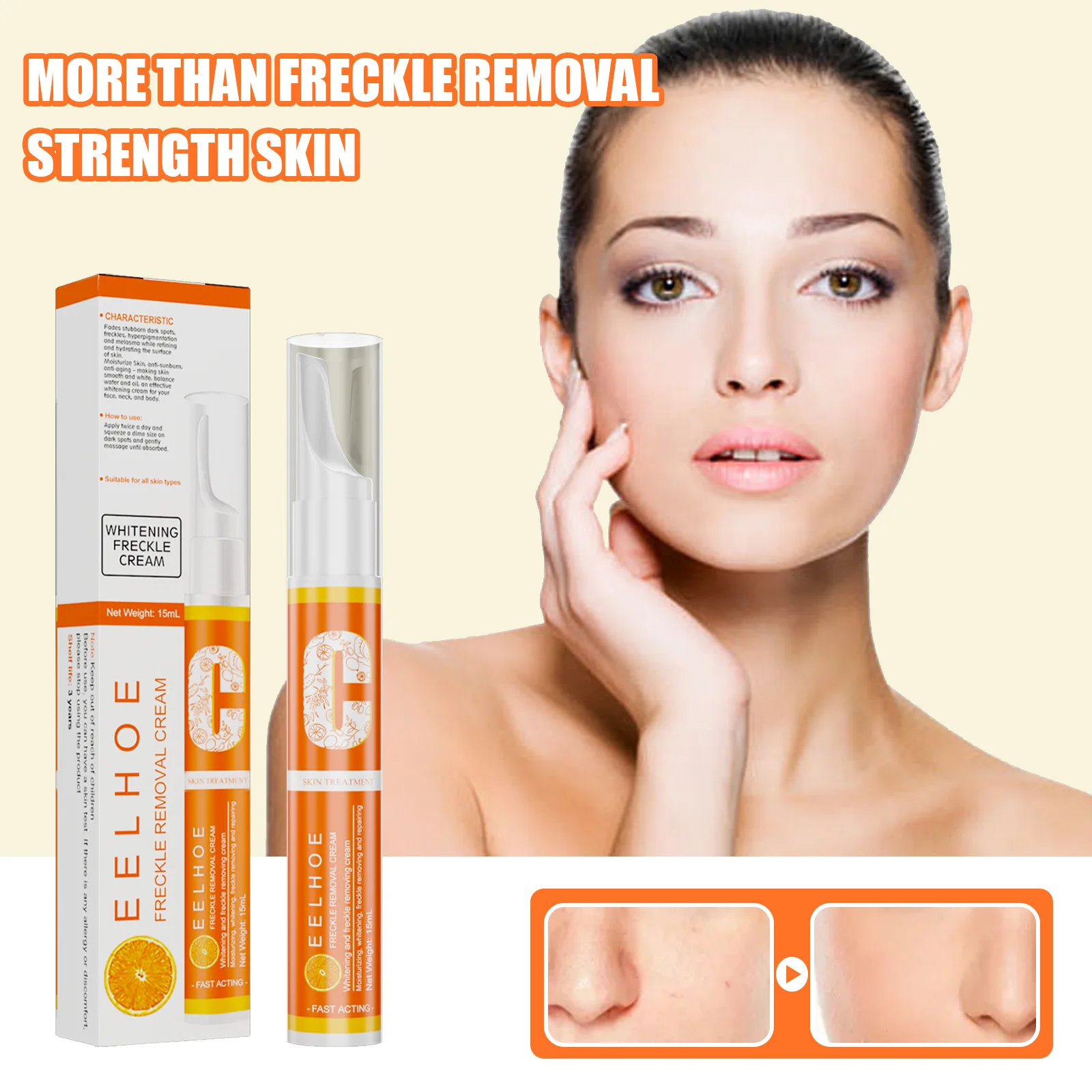 

EELHOE 15ML VC Fade Pen Vitamin C Instant Spot Removal Gel Whitening Removal Freckles Pen Effective Spot Spots Pigment N3I6
