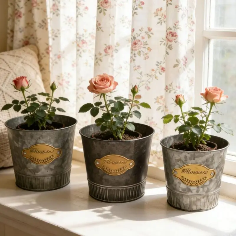 Metal Flower Pot Decorative Vase Practical Flowerpot Modern Multifunctional Flower Vase for Wedding Party Tabletop Y5GB