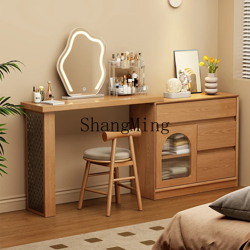 

CL chest dresser integrated solid wood bedroom corner bedside storage modern simple retractable makeup desk