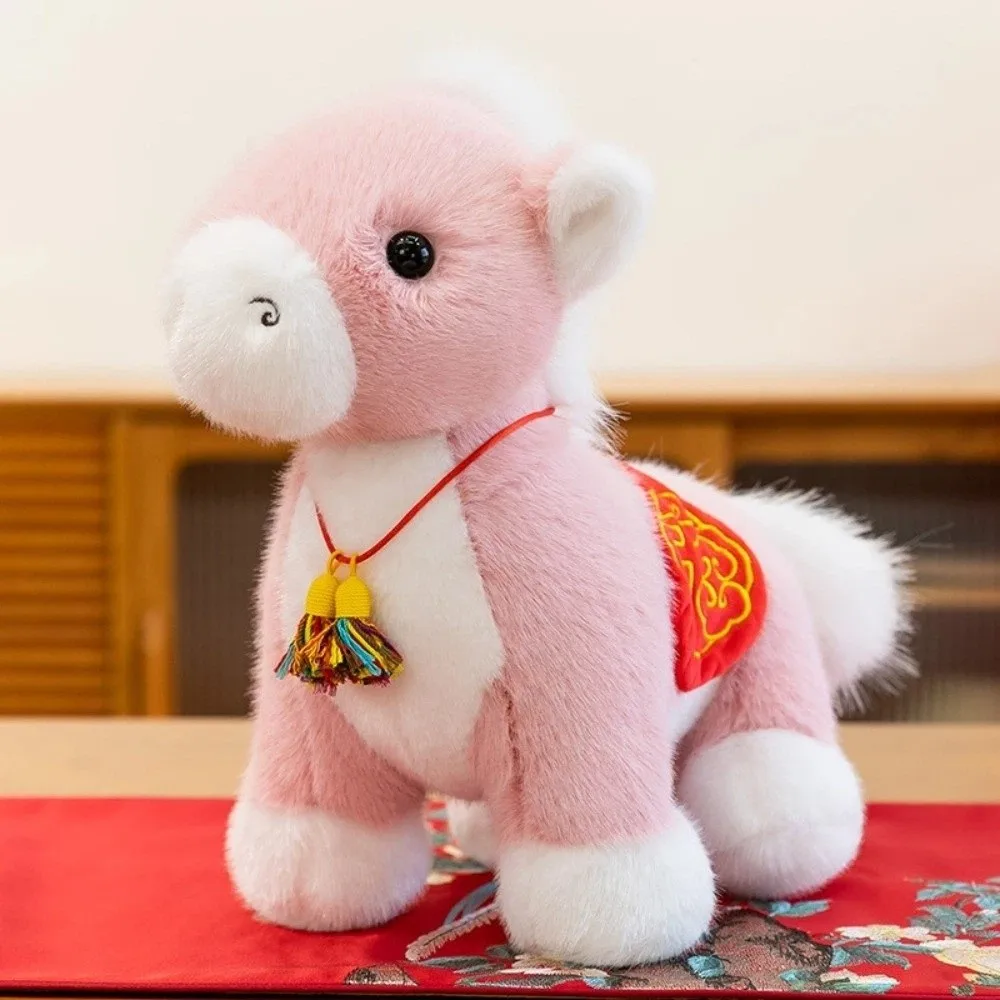 Adorable Tassel Pendant Horse Creative Mascot Stuffed Animal Pendants Fluffy Kawaii Chinese New Year Gift Chinese New Year