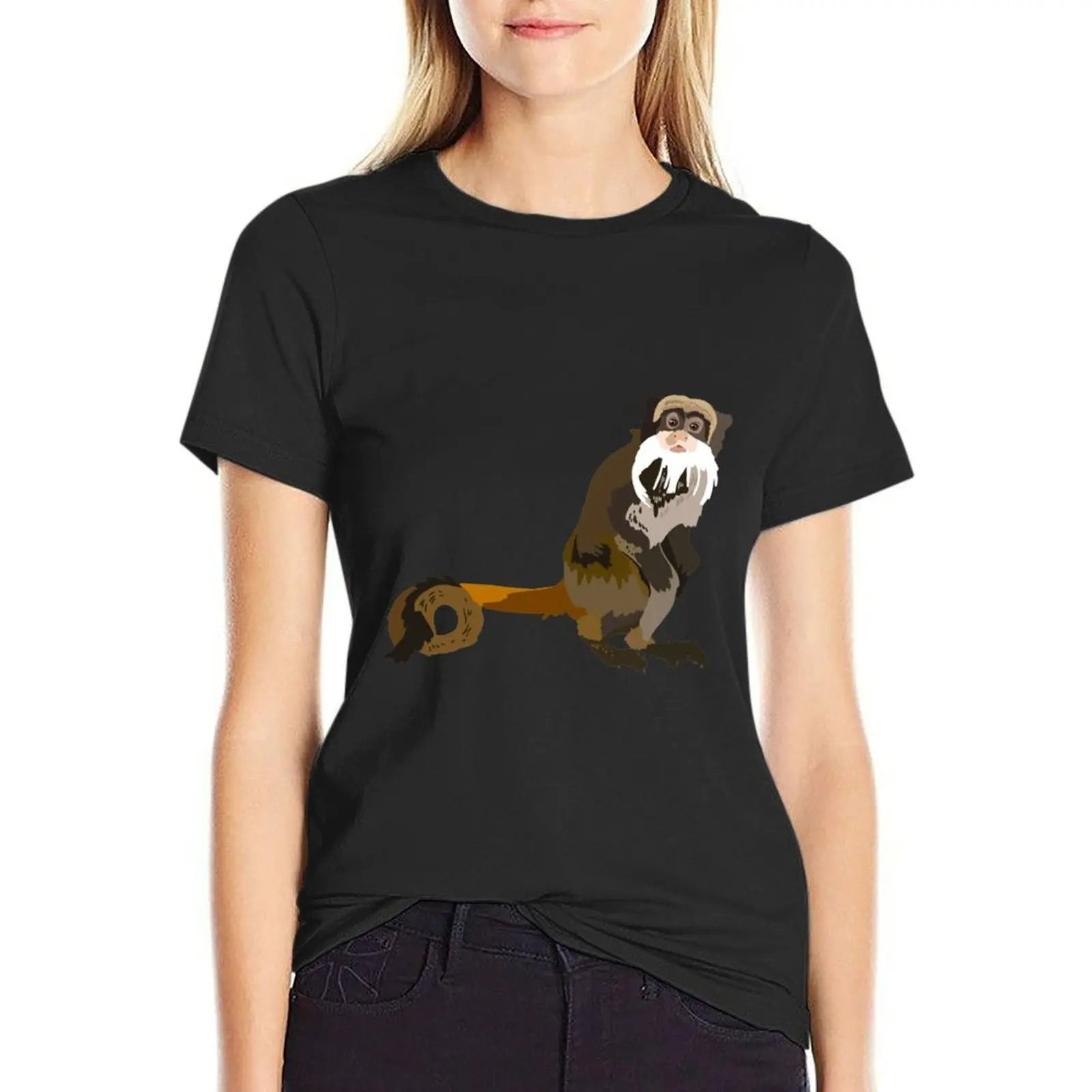 E is for Emperor Tamarin T-Shirt summer tops vintage clothes Woman clothes