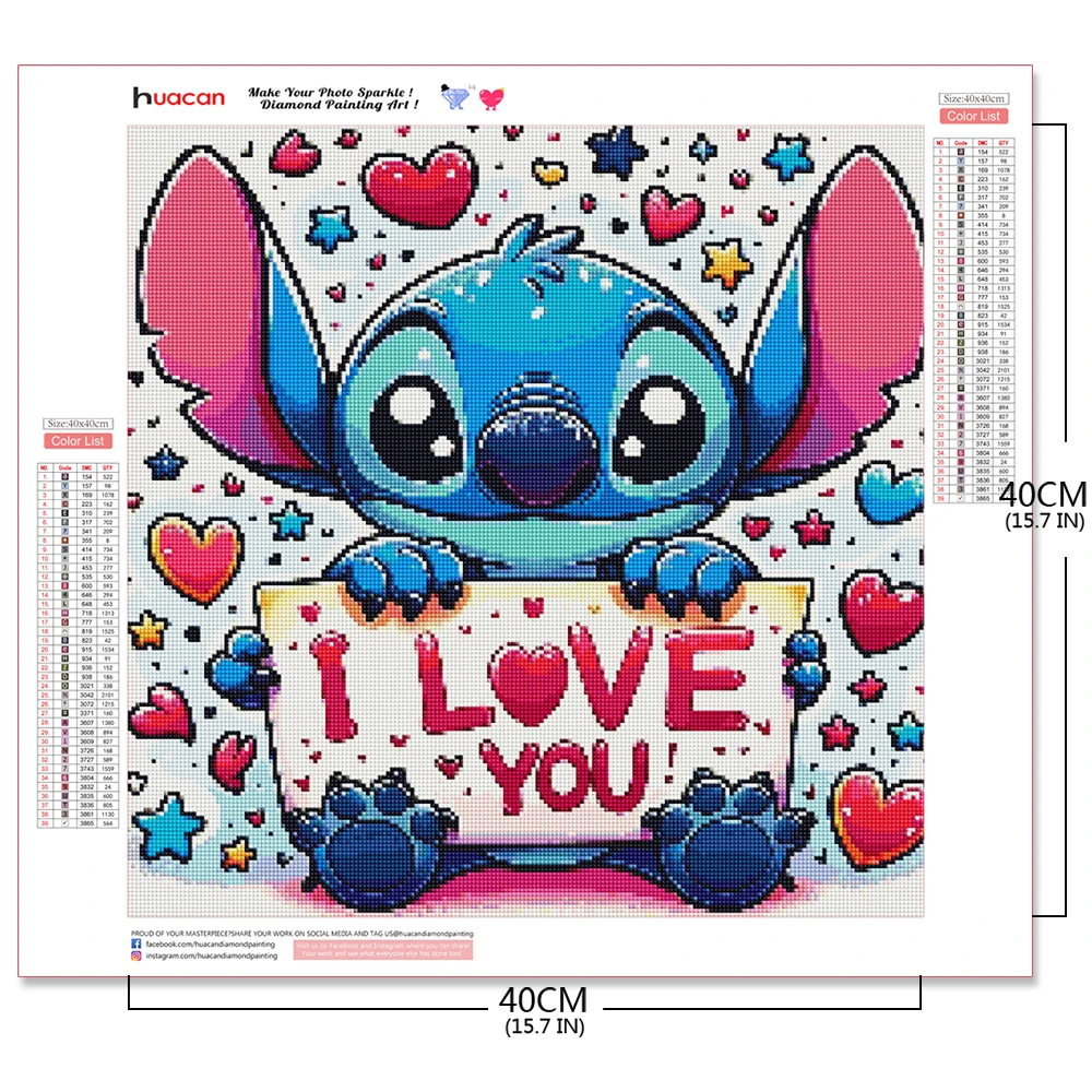 Disney Full Kit Diamond Mosaic Lilo Stitch Cartoon Diamond Painting New 2024 Embroidery Handicraft DIY Hobby Valentines Day Gift