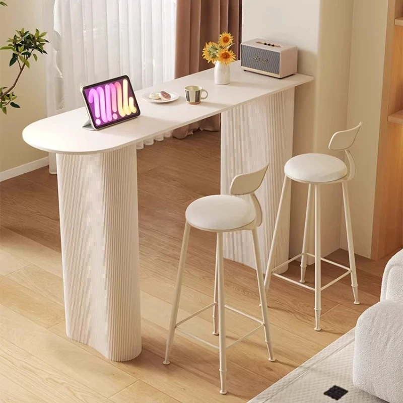 

Light luxury slate bar table, home living room, kitchen side partition, bar balcony, wall semi-circle small apartment high table