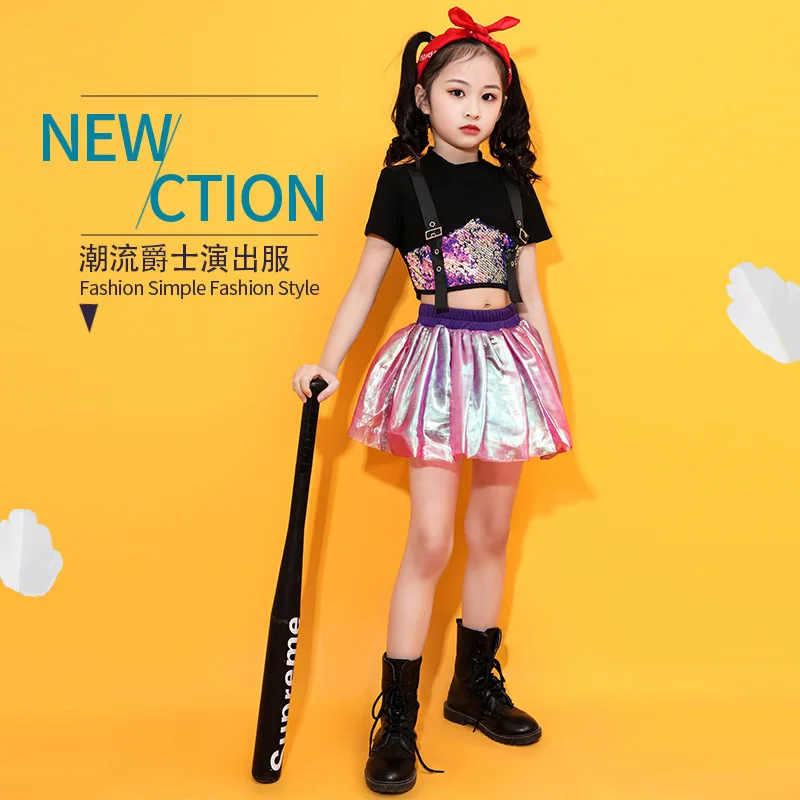 أزياء رقص الجاز الصيف الفتيات الهيب هوب المنصة التشجيع أزياء مسرحية الفتيات أزياء رقص المد