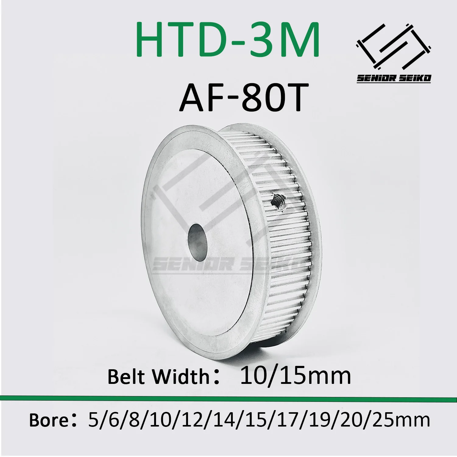 

HTD3M 80T Timing Pulley 3M 80teeth Belt Width 10/15mm Bore 5/6/8/10/14/15/17/19/20/25mm Synchronous Wheel Pitch 3mm Belt Pulley