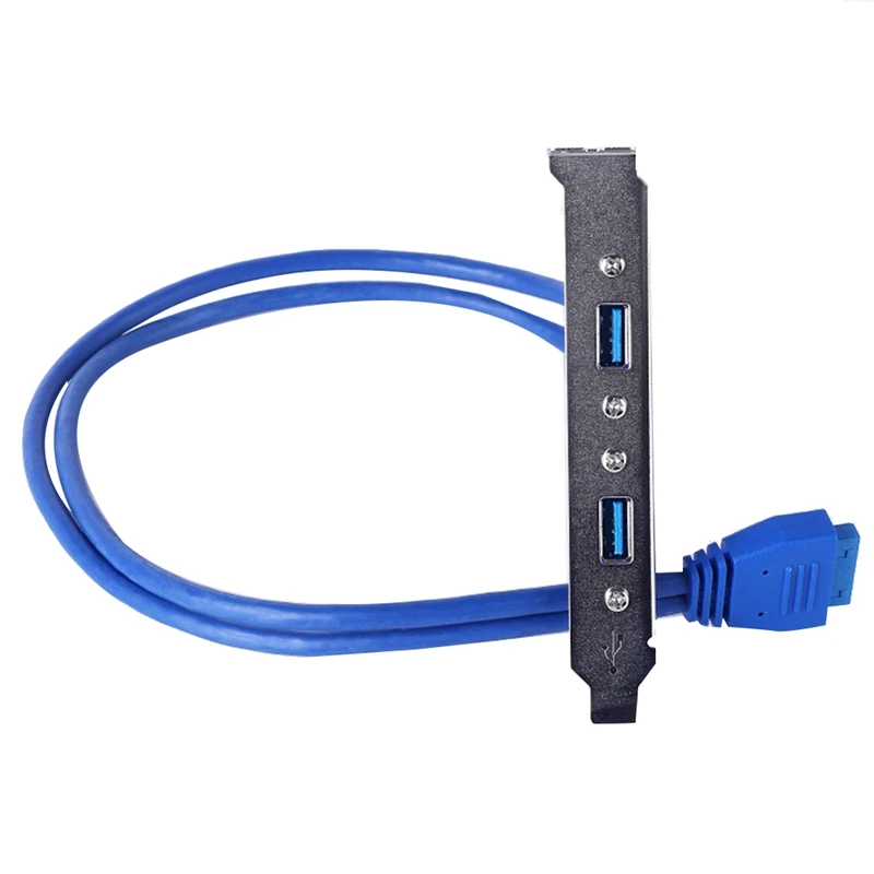 20 Pin To Dual USB3.0 Baffle Extension Cable High Speed USB 3.0 Back Panel Expansion Bracket 2 Port Motherboard Cable