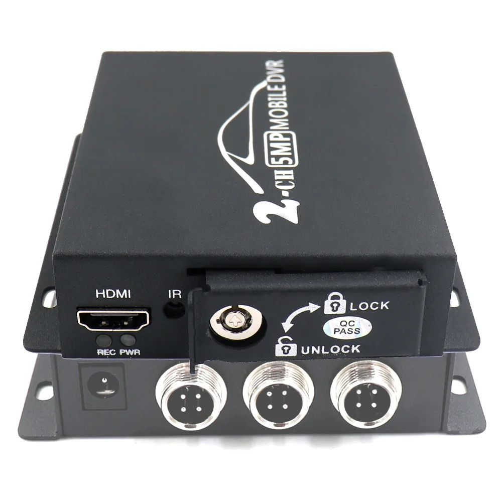 

H.265 2K Recording 2 CH Taxi DVR, Support 4K/2K AHD & TVI Cameras, Dual SD Card (2*512GB) and 1080P FHD Video Output