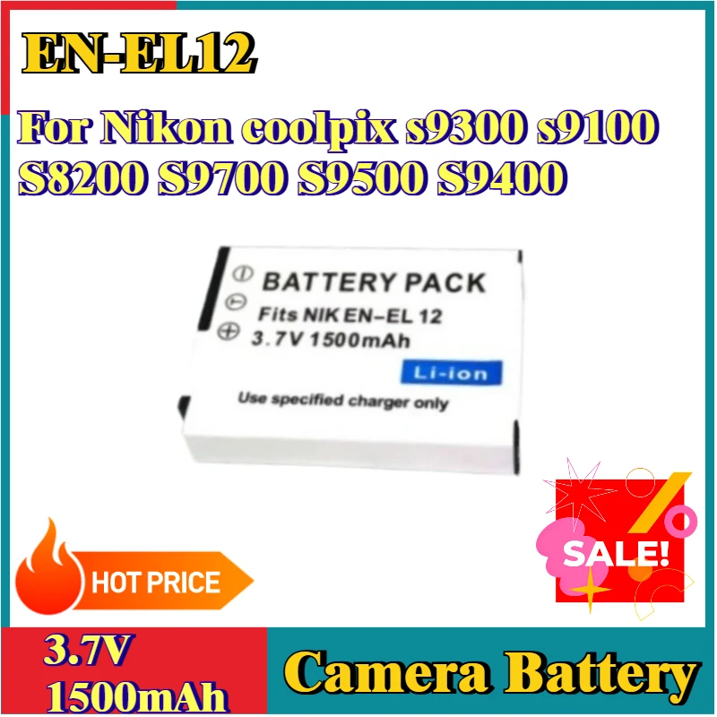 Новый сменный аккумулятор для камеры EN-EL12 ENEL12 3,7 В 1500 мАч + зарядное устройство для Nikon Coolpix S9300 S9100 S8200 S9700 S9500 S9400