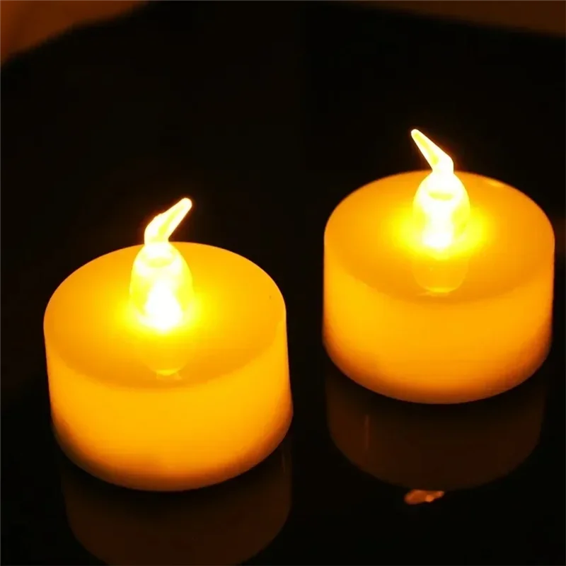 

A74U Battery Powered Mini Flameless LED Candle Lights Warm Light Wishing Lights Atmosphere Decoration Electronic Prop