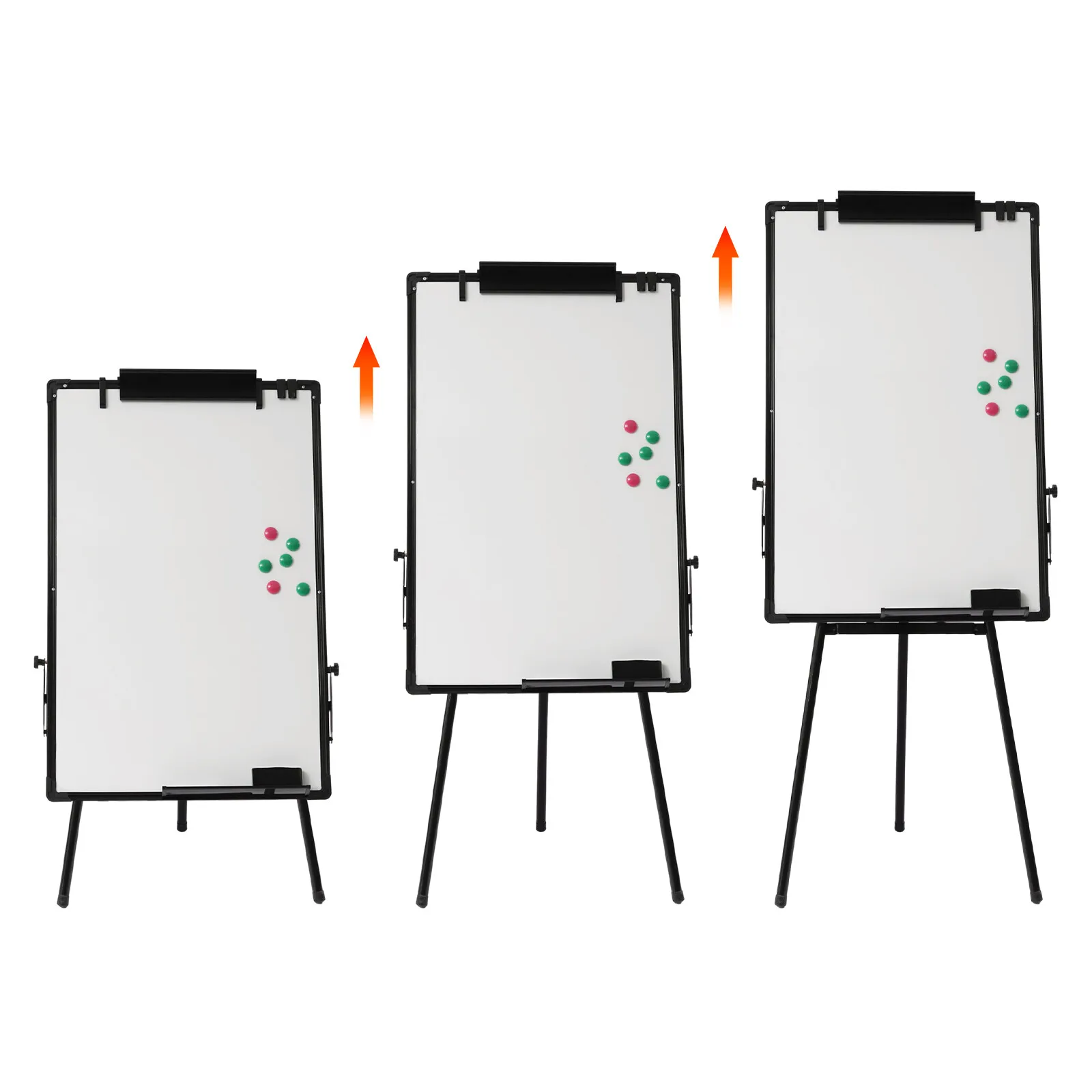 36*24In Large Writing Area Whiteboard Adjustable Height (38.19-62.2In), Magnetic Surface & Stretch Clip For Versatile Use