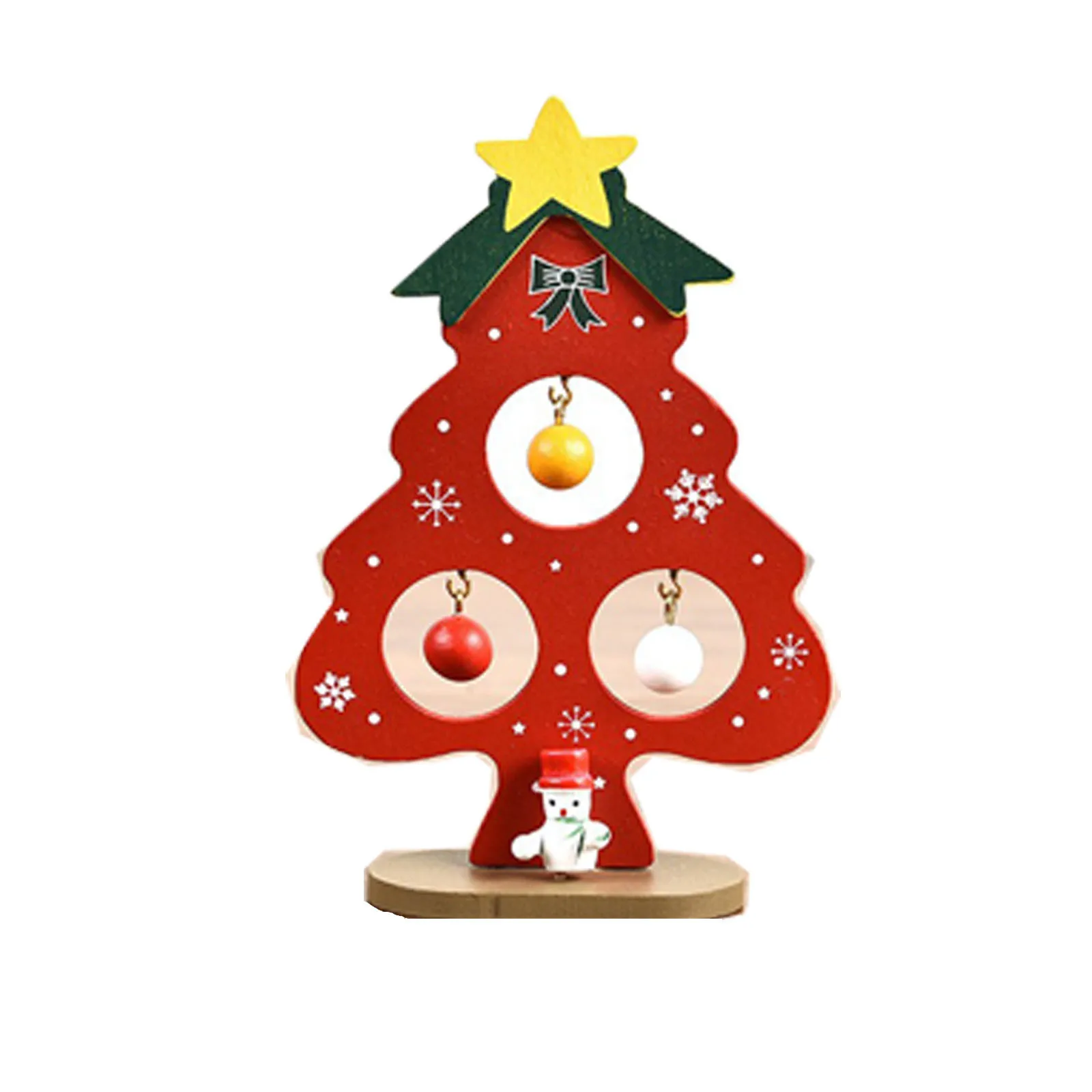 Sturdy Environmentally Friendly Wood Ornaments Xmas Tree Christmas Decoration Christmas DIY Table Wooden Tree Ornament