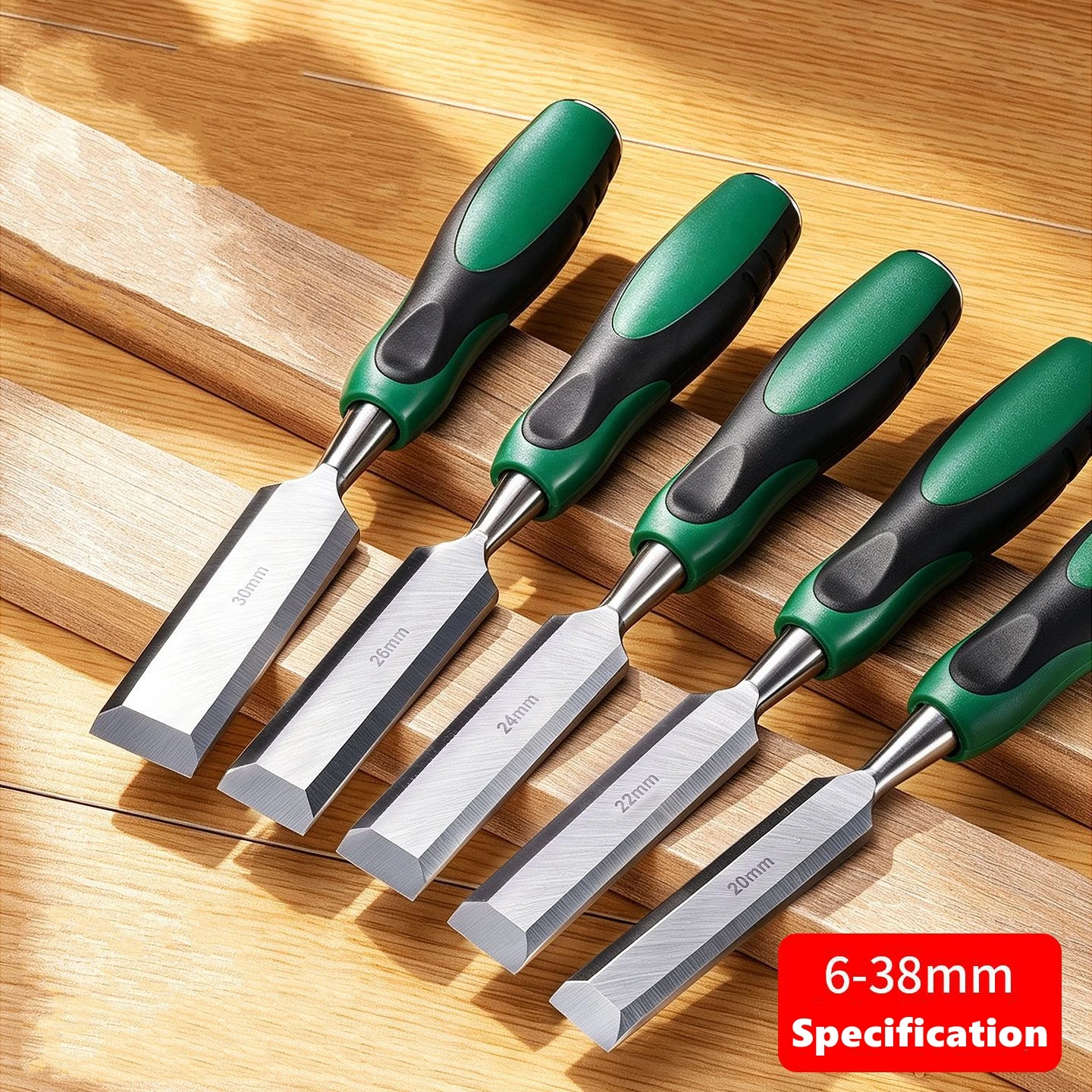 Professional Wood Chisel 6-38mm Steel for Woodworking Flat Chisels DIY Woodworking Ergonomic Woodcut Carving Tools