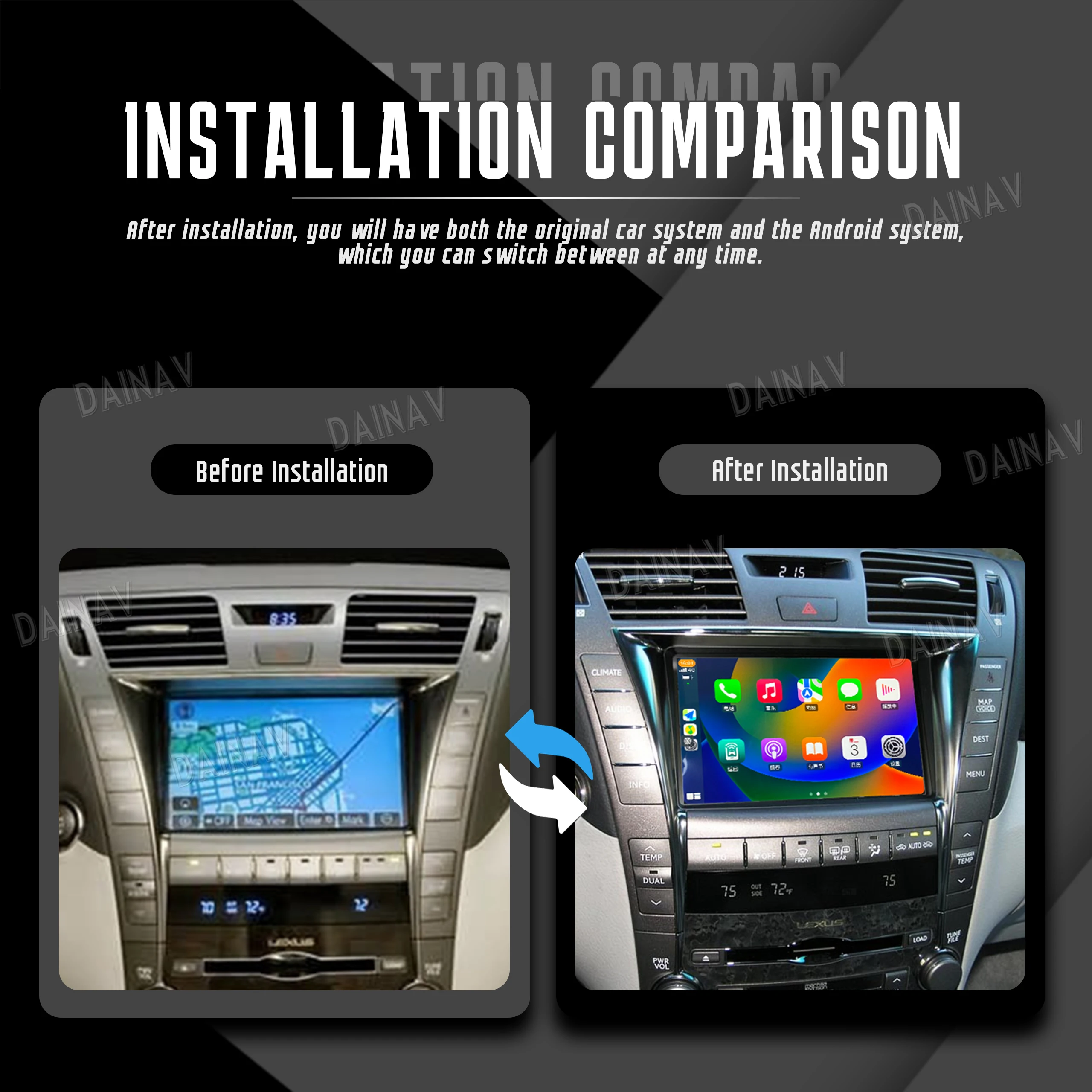 Linux Box For 2007-2012 Lexus LS 460 460L 600hL Wireless Apple CarPlay Android Auto Stereo Upgrade Oem screen Multimedia Player