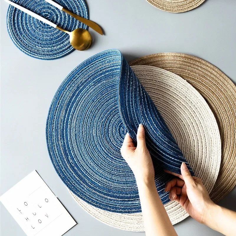 

Table placemats for table mat Ramie Insulation Pad Placemats Linen Non Slip Table Mats Home Decoration Pad Coaster