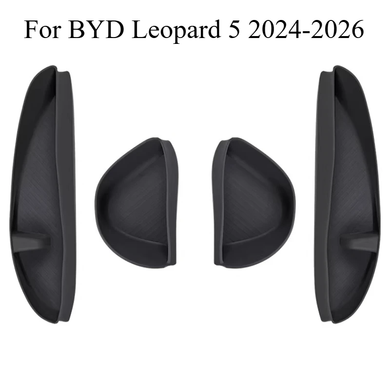 

For BYD Leopard 5 2024-2026 Door Storage Silicone Mat Set, Door Pocket Organizer Liner Anti-Slip Shockproof Tray Pad