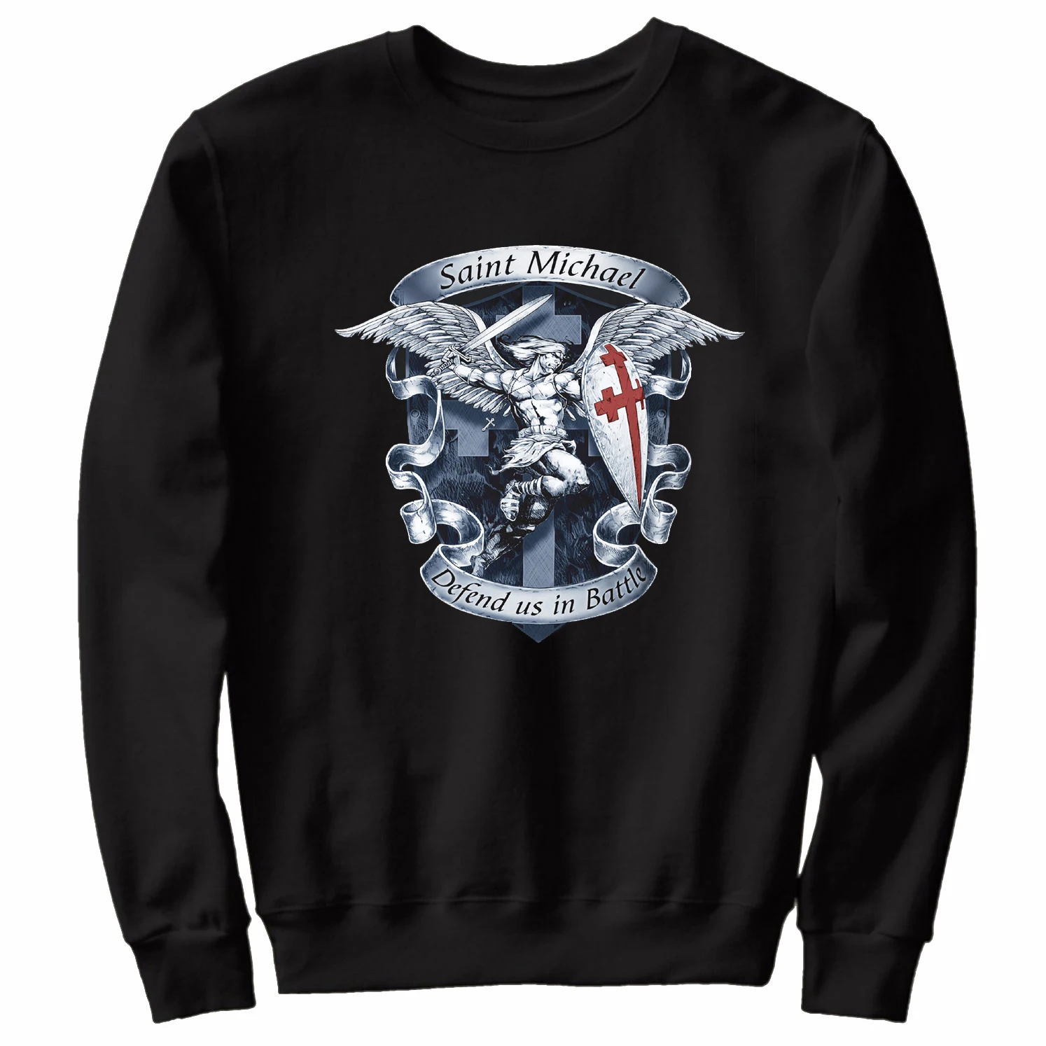 Catholic St Michael Defend Us in Battle The Archangel Sweatshirts New 100% Cotton Casual Mens Pullover Hoodie Fashion Streetwear