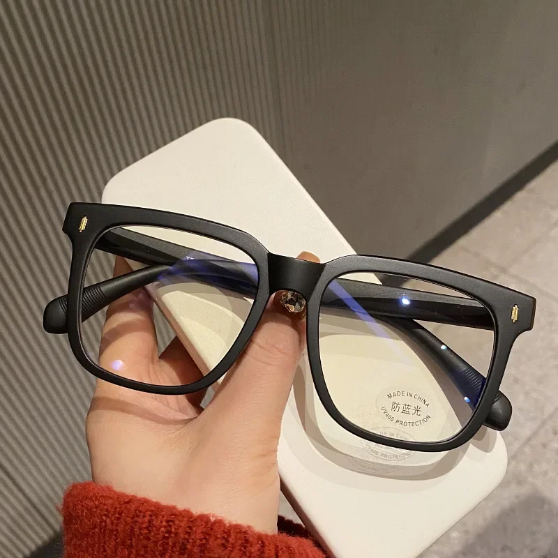 Myopia Anti Blue Light Clear Glasses Women Men Big Frame Nearsighted Eyeglasses Unisex Myopic Eyewear Diopters 0-1-1.5-4 image 2