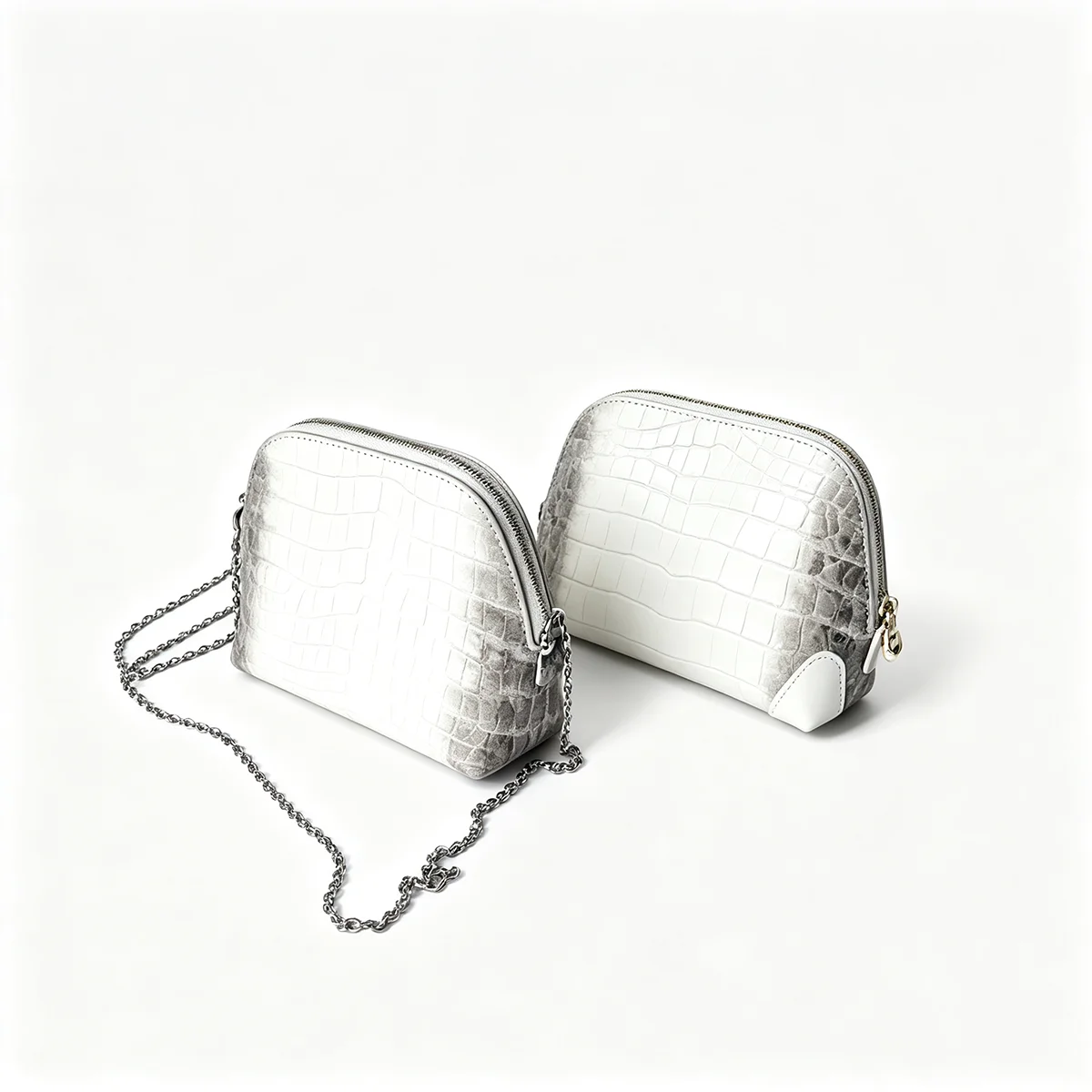Echte Leder-Kosmetiktasche mit Kettenriemen, Umhängetasche für Handy, trendige, vielseitige Premium-Toilettentasche für Damen – Detail 6