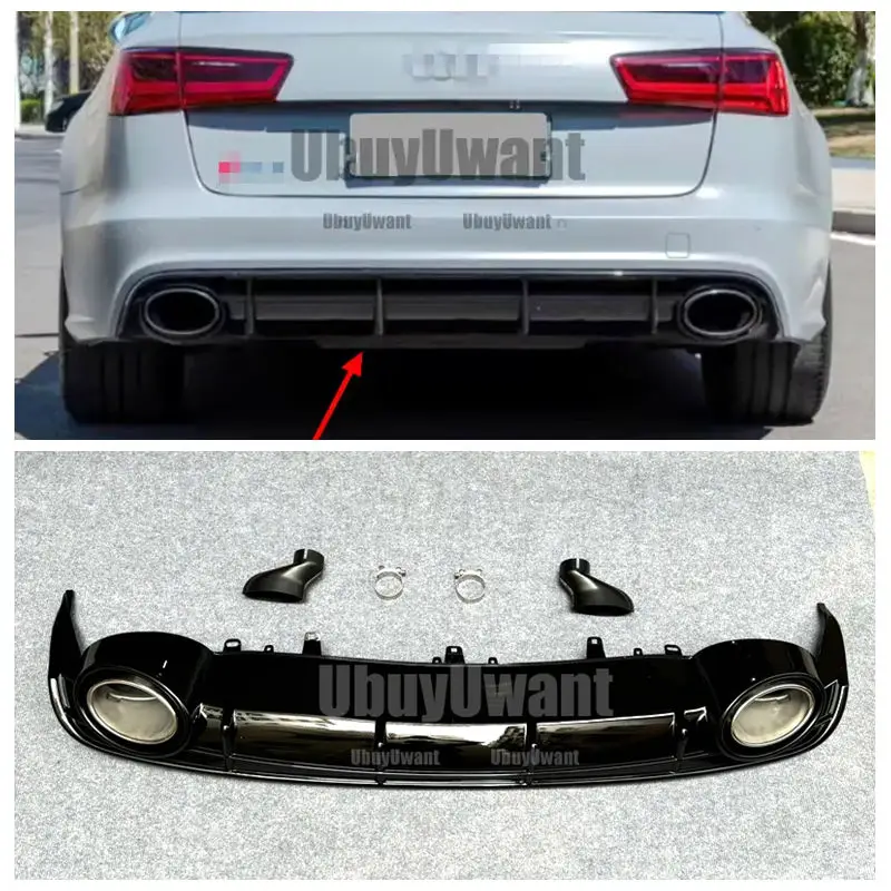 Fließheck Avant Touring Heckstoßstange Diffusor Lip Spoiler Schutz für Audi A6 S-line S6 2012–2018 Nicht für RS6 Stoßstangenschutz