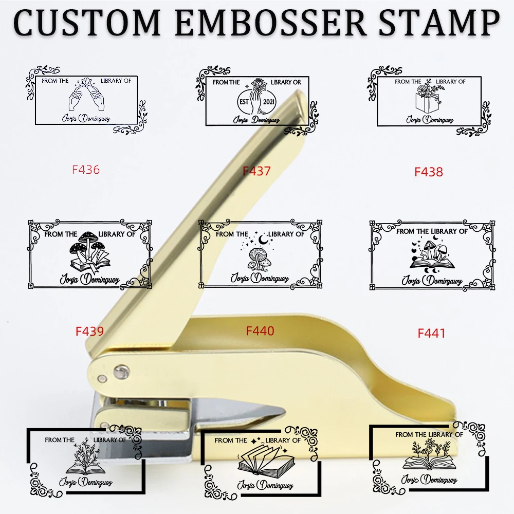 Personalisierter geprägter Stempel, personalisierter individueller Buch-Embosser-Siegel, Hochzeitseinladung, Logo-Anpassung, geprägte Papierstempel
