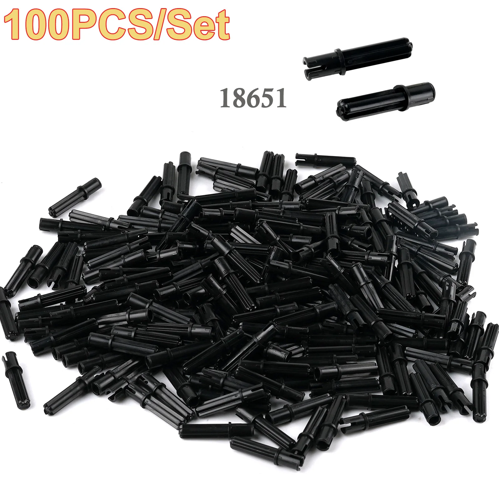 

100PCS 1x3 Pins Technology Building Blocks Parts With Friction Ridges Lengthwise+Cross Plugs 18651 Toys MOC Bricks Accessories