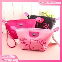 Sanrio Hello Kitty Makeup Bag Anime Y2K Girls Storage Bag Cartoon Kawaii Large Capacity Waterproof PU Handbag Gift 28X11cm