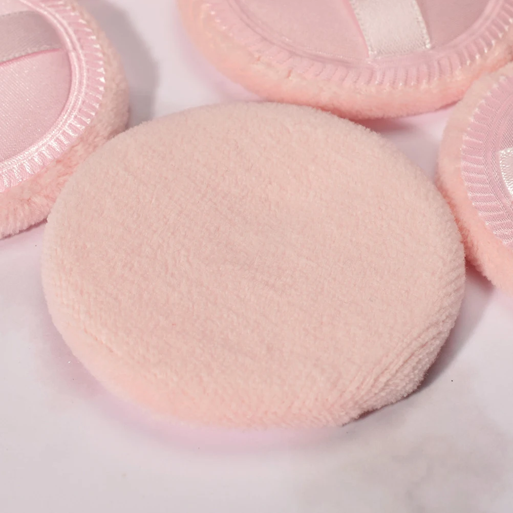 

5Pcs Powder Puff Loose Powder Cotton Round Makeup Foundation Puff for Lady Girls Pink Soft Sensitive Skin Application