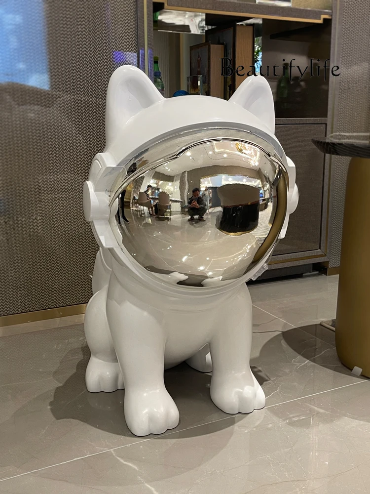 Bulldog electroplating sculpture shopping mall living room hairdresser bar light luxury decoration large ornament