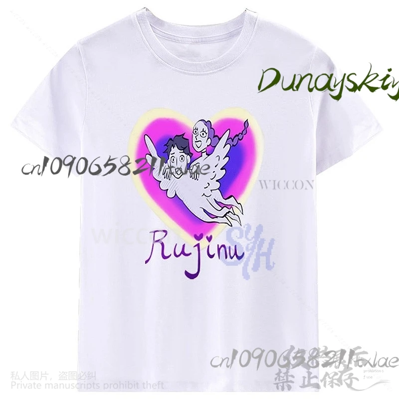 RUJINU Coppia Fan T-shirt Jinu Rumi Cuore Amore Uniforme Anime Film Kpop Demone Cosplay Kawaii Carino Bello Regali di Halloween Cos