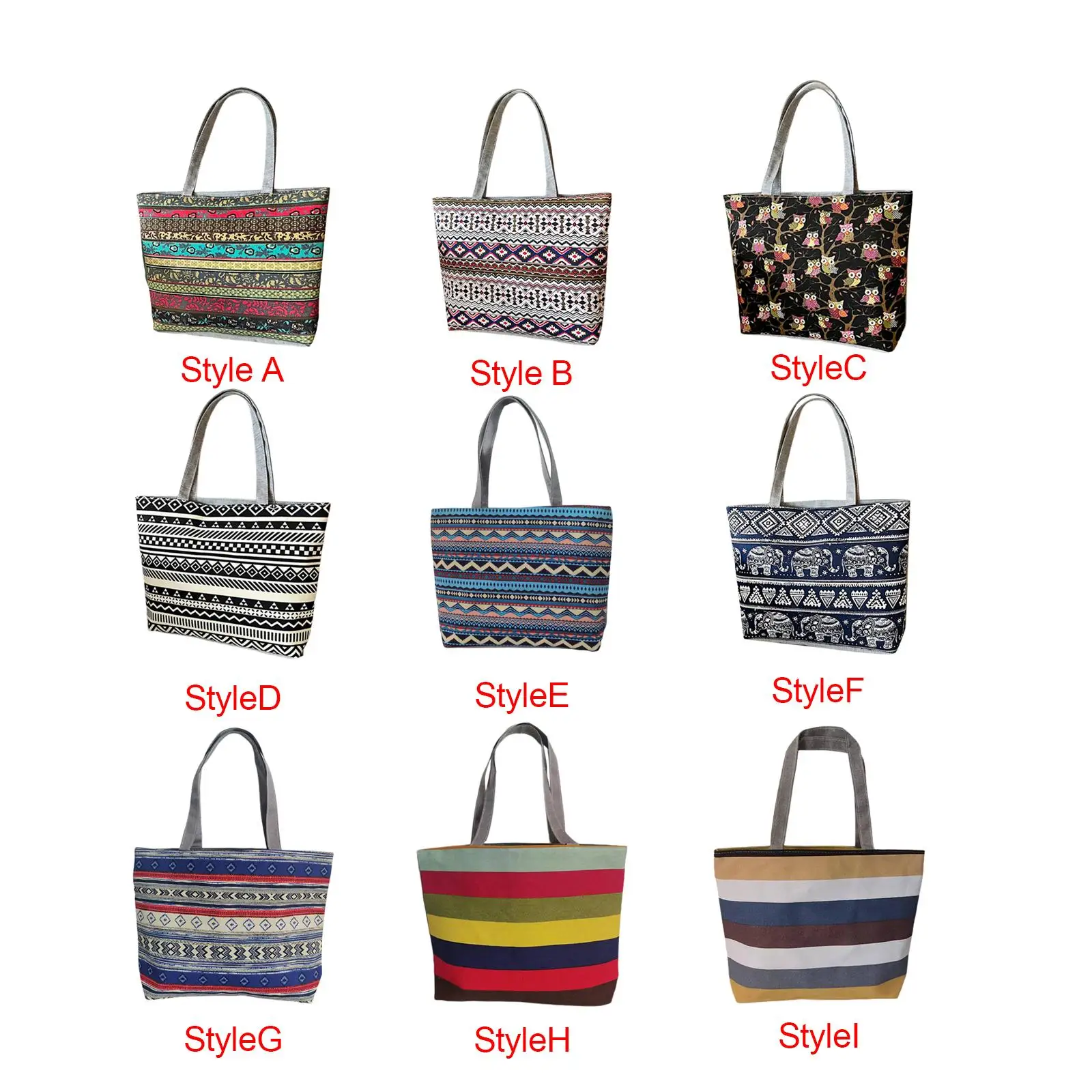 

Embroidery Shoulder Bag Vintage Style Tote Bag Womens Handbag Lady Zipper Shopping Bag Travel Purse for Vacation Party Summer