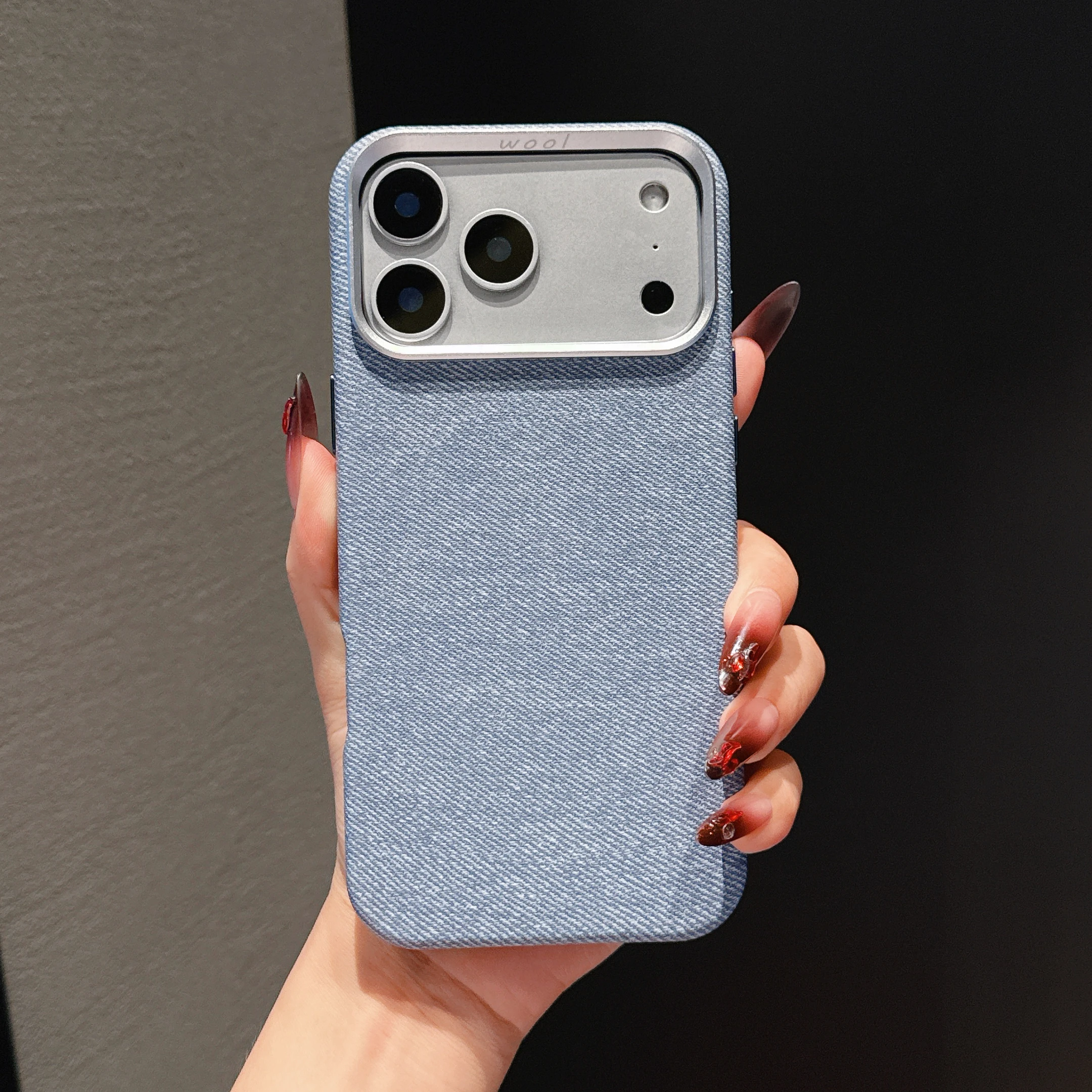 

Для iPhone Air iPhone 17 Pro Max чехол защитный джинсовый кожаный внутренний волокнистый дизайн Magsafe задняя крышка мобильного телефона