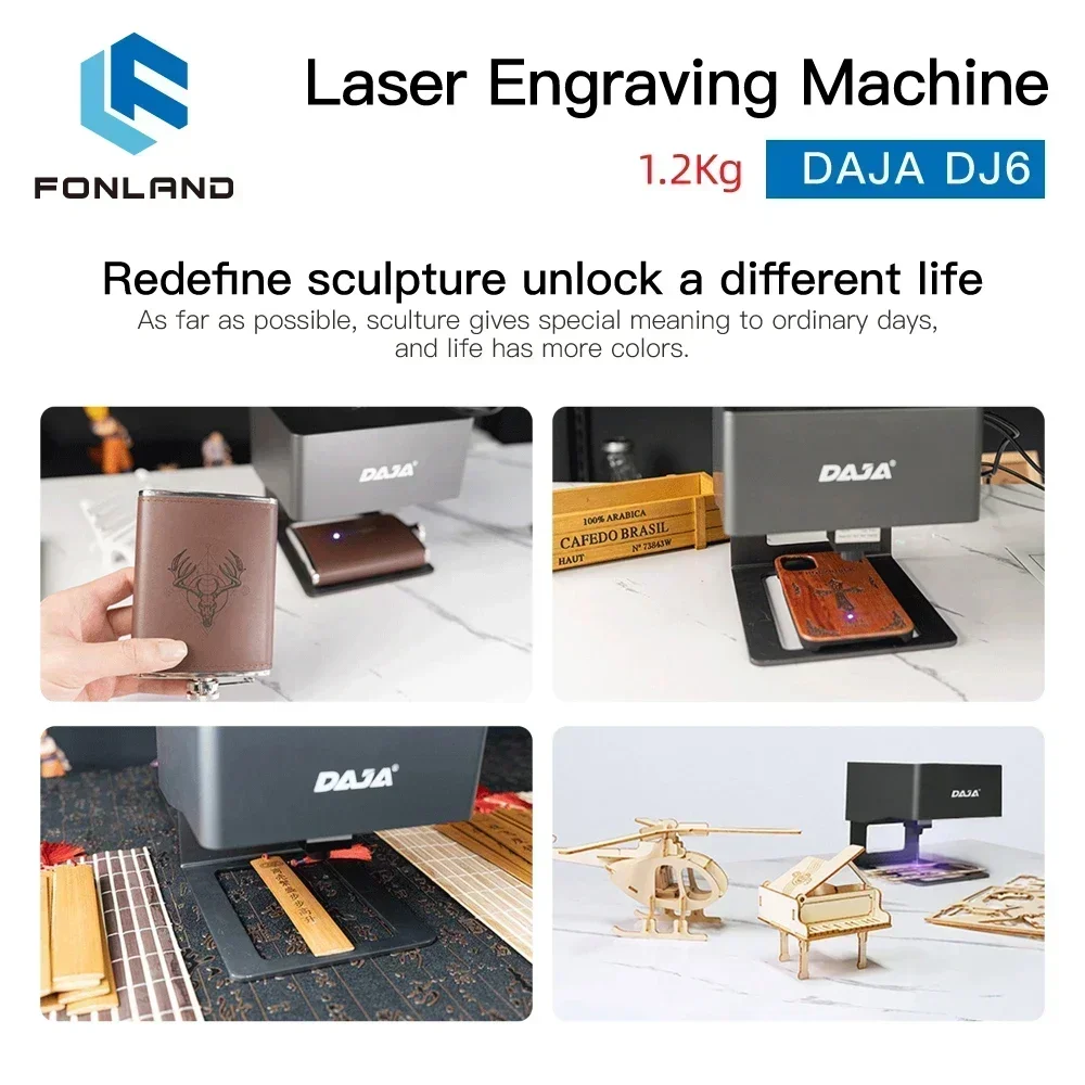 FONLAND DJ6 Laser Engraver CNC DIY Laser Engraving Machine 3000mw Fast Mini Logo Marking Food Printer Cutter Woodworking Plast