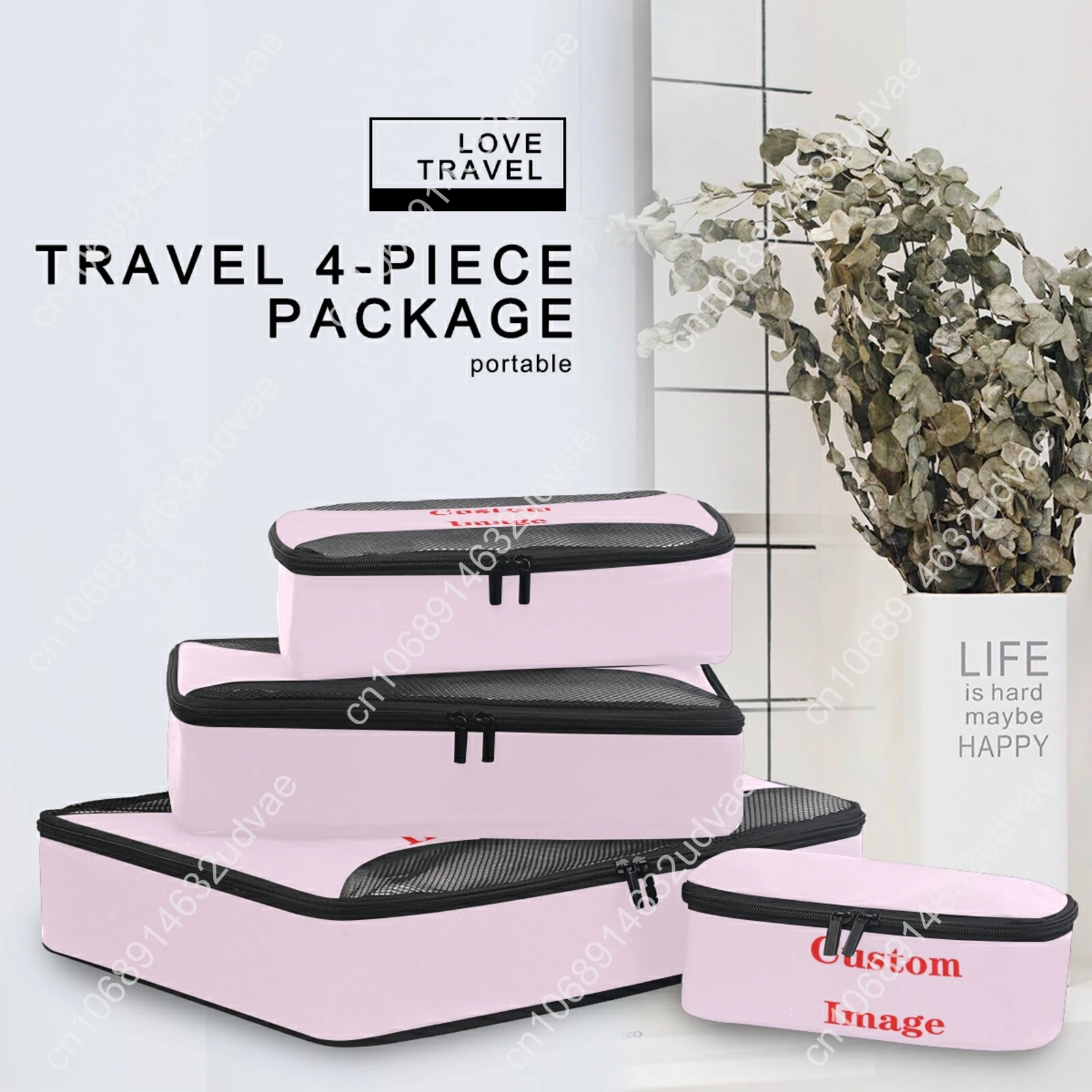 4 Pcs Set Travel Organizer Storage Bags Suitcase Packing Set Storage Cases Custom Pattern Portable Luggage Organizer Tidy Pouch